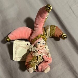 Pink and Gold Jester Doll